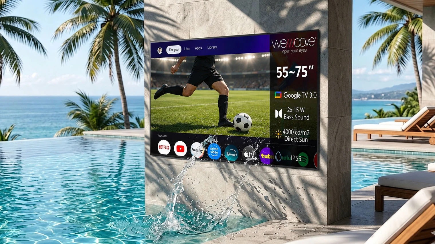 Wemoove Vivaldi Série 4000 : le TV outdoor ultime (4 000 nits et IP55) passe au QLED+