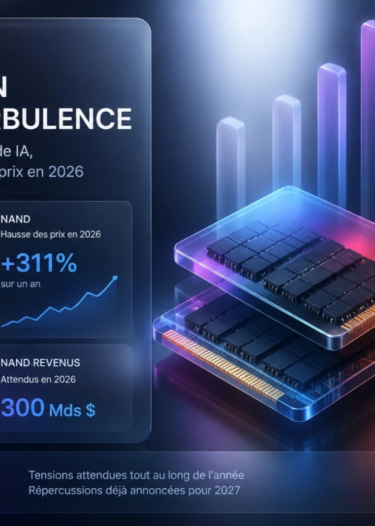 Marché mémoire DRam et Nand 2026&nbsp;: crise historique et envolée des prix face au rouleau compresseur de&nbsp;l'IA