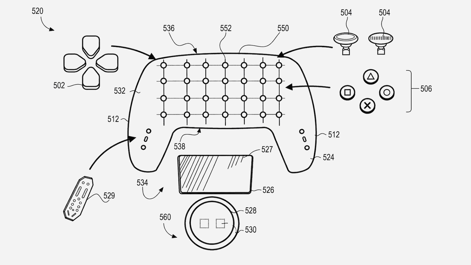 Schéma du brevet manette PlayStation 6 