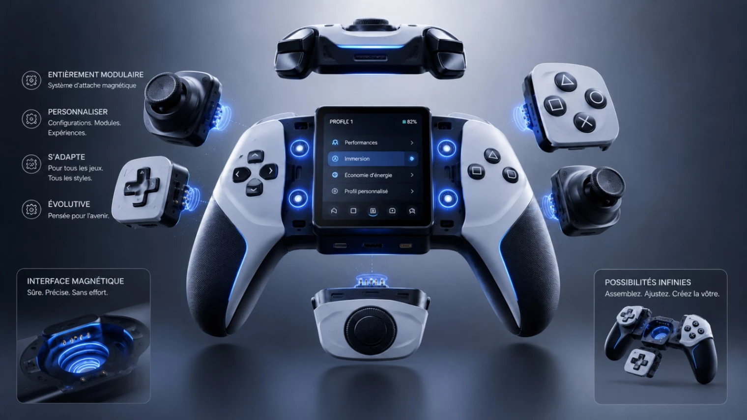 Manette PlayStation 6 : un brevet Sony dévoile un contrôleur modulaire avec écran tactile amovible