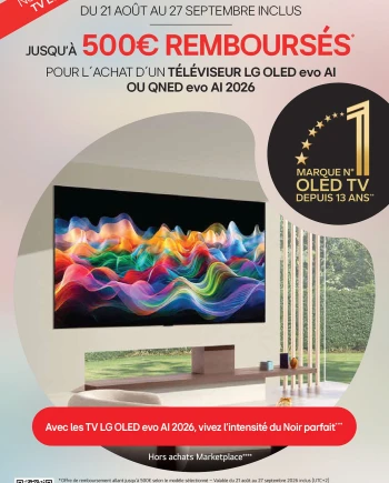 TV Oled LG&nbsp;G6 ou TV&nbsp;QNED87, jusqu'à 500&nbsp;€&nbsp;remboursés