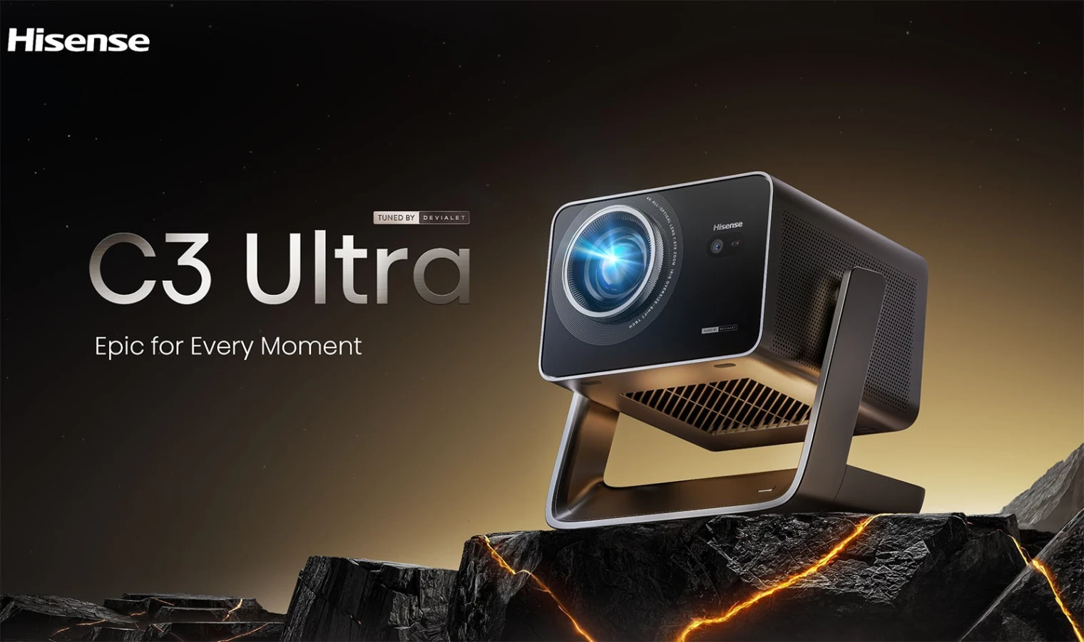 IFA 26 > Vidéoprojecteur TriChroma Hisense C3 Ultra : 4 000 lumens, Lens Shift et son Devialet 2.1