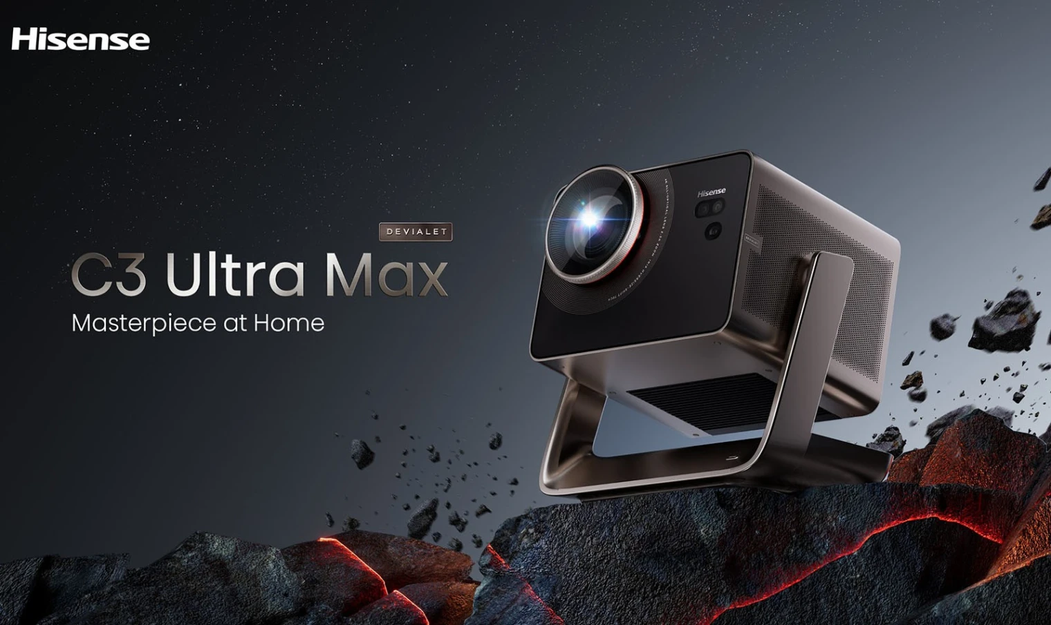 IFA 26 > Projecteur TriChroma Hisense C3 Ultra Max : 5 000 lumens, refroidissement liquide et son Devialet 2.1