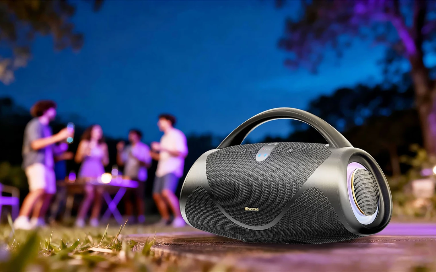 IFA 26 > Enceinte Bluetooth Hisense Voyage Boom, 360 W, IP67, Auracast et 24 h d'autonomie