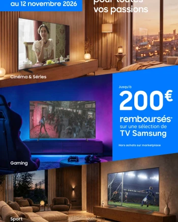 Offre de remboursement TV Samsung Neo QLED et Mini LED, jusqu'à 200&nbsp;€&nbsp;remboursés