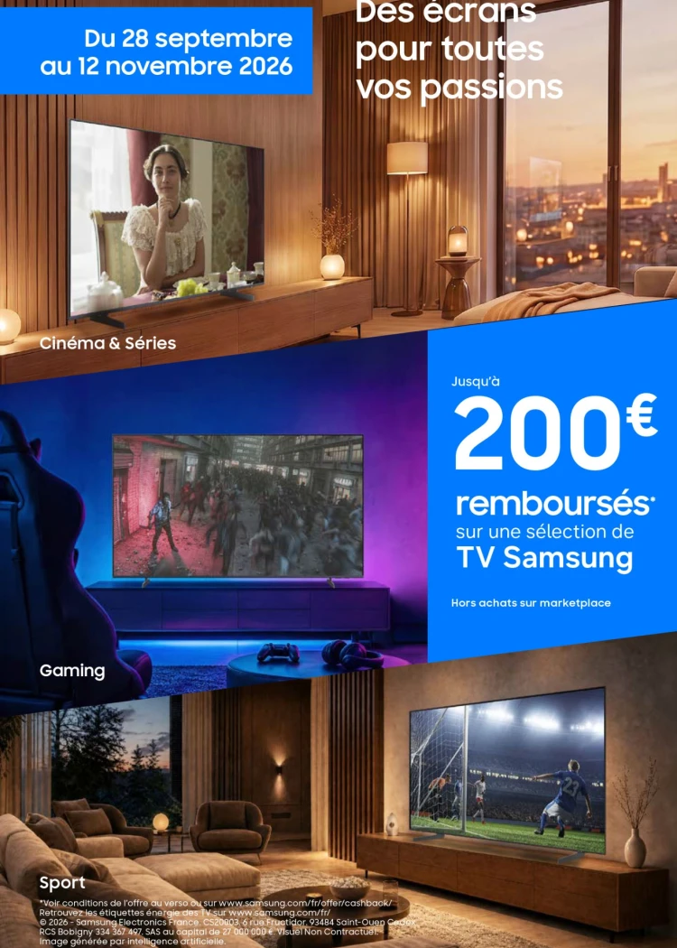 Offre de remboursement TV Samsung Neo QLED et Mini LED, jusqu'à 200&nbsp;€&nbsp;remboursés