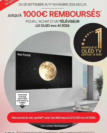 TV Oled LG&nbsp;B6, LG C6, LG G6 et LG W6, jusqu'à 1&nbsp;000&nbsp;€&nbsp;remboursés